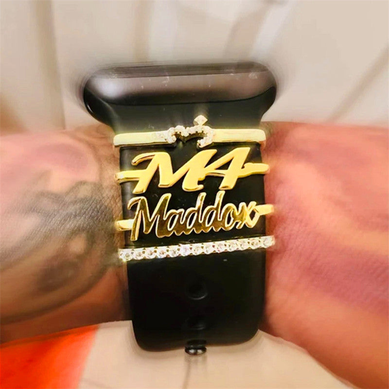 Stainless Steel Name Nameplate Creative Personalized Watch Band Custom English Letters Ornament Stainless Steel Name Nameplate Creative Personalized Watch Band Custom English Letters Ornament